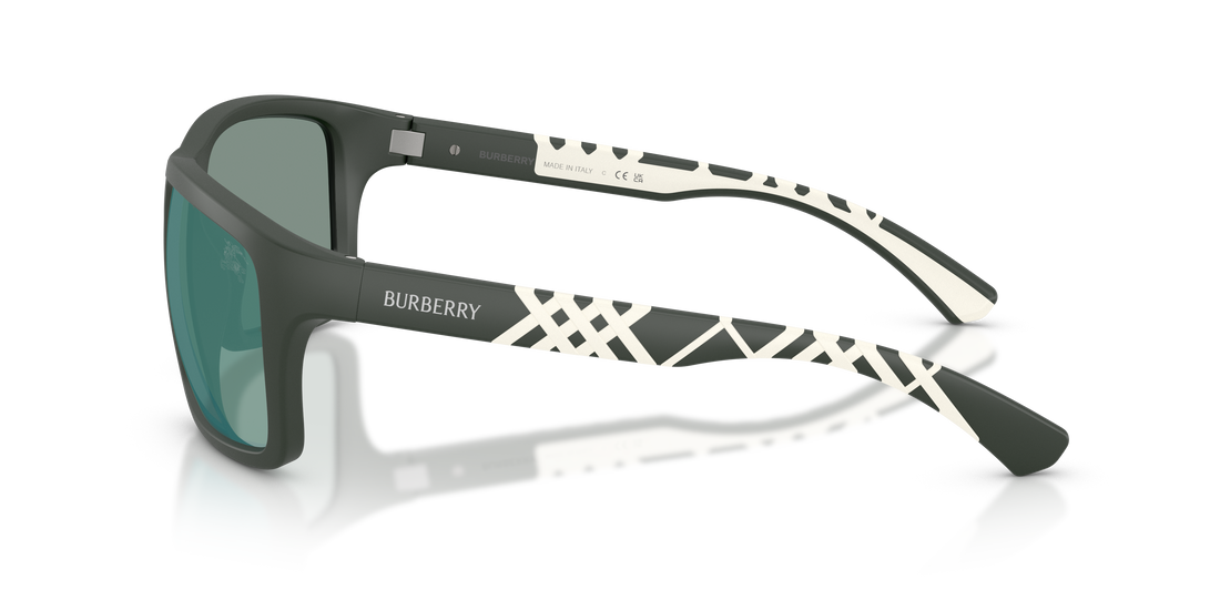 Óculos de sol burberry be4483 42326r verde rectangular masculino tamanho 60mm - Vista de detalhe