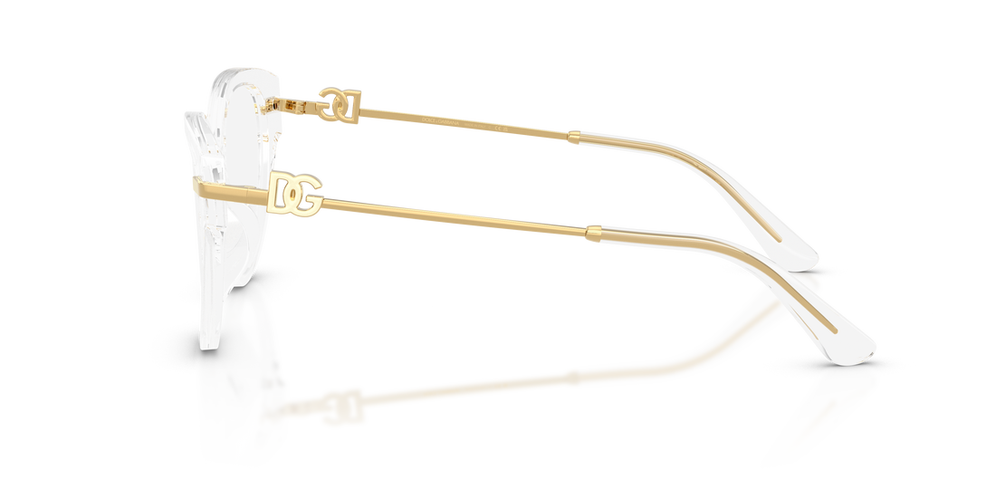 Óculos graduados dolce & gabbana dg3438 3133 transparente butterfly femenino tamanho 51mm - Vista de detalhe