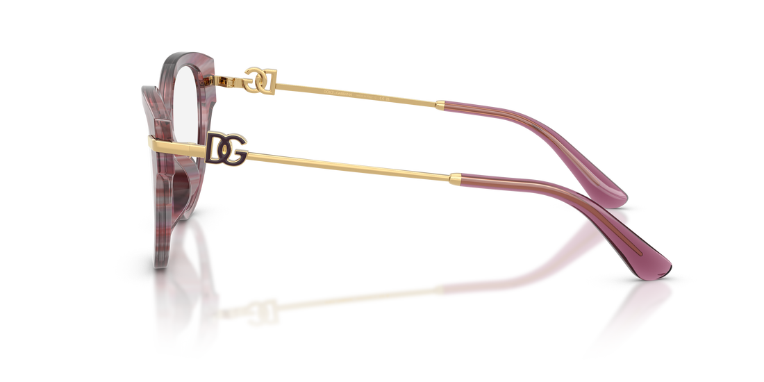 Óculos graduados dolce & gabbana dg3438 3474 violeta butterfly femenino tamanho 51mm - Vista de detalhe