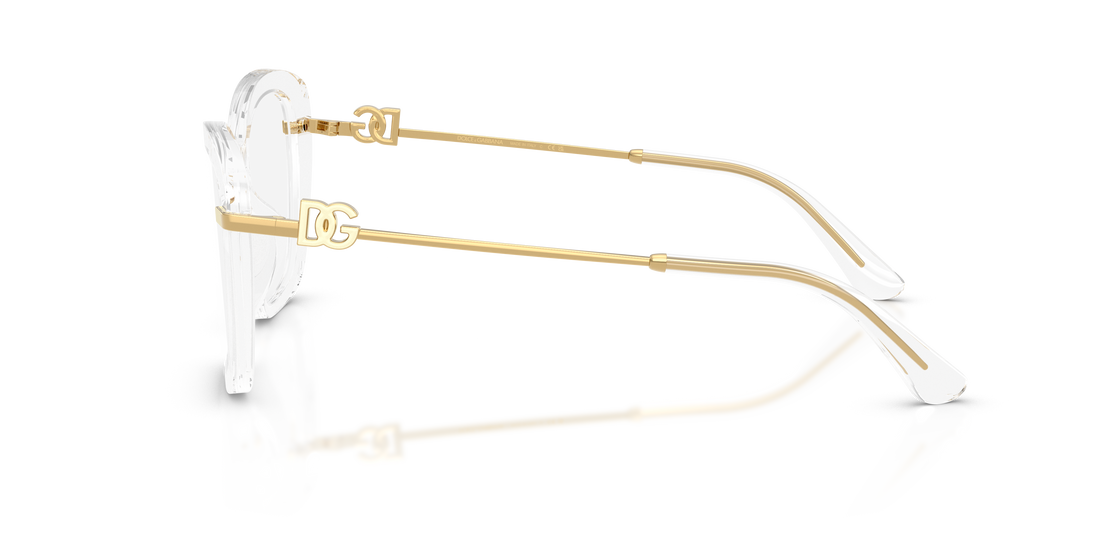 Óculos graduados dolce & gabbana dg3439 3133 transparente square femenino tamanho 53mm - Vista de detalhe