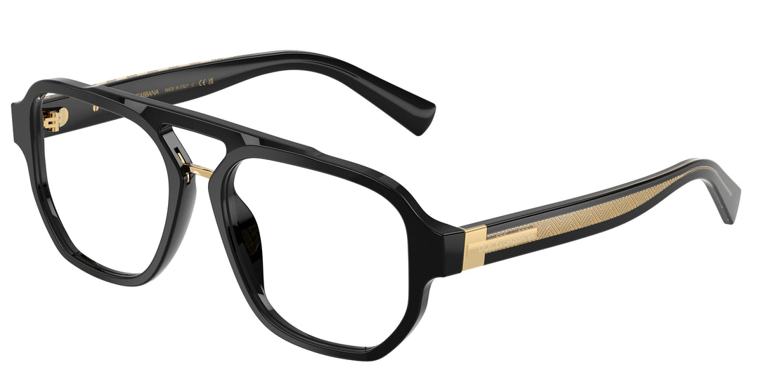 Óculos graduados dolce & gabbana dg3447 501 negro pilot masculino tamanho 56mm - Vista principal