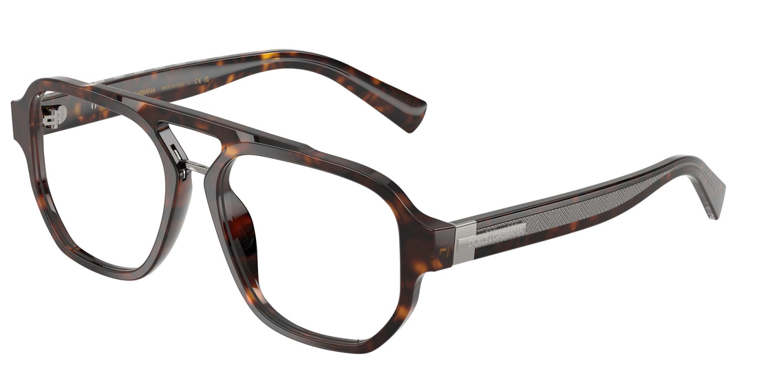 Óculos graduados dolce & gabbana dg3447 502 havana pilot masculino tamanho 56mm - Vista principal