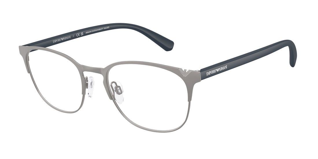 Óculos graduados emporio armani ea1059 3096 gris oval masculina tamanho 53mm - Vista principal