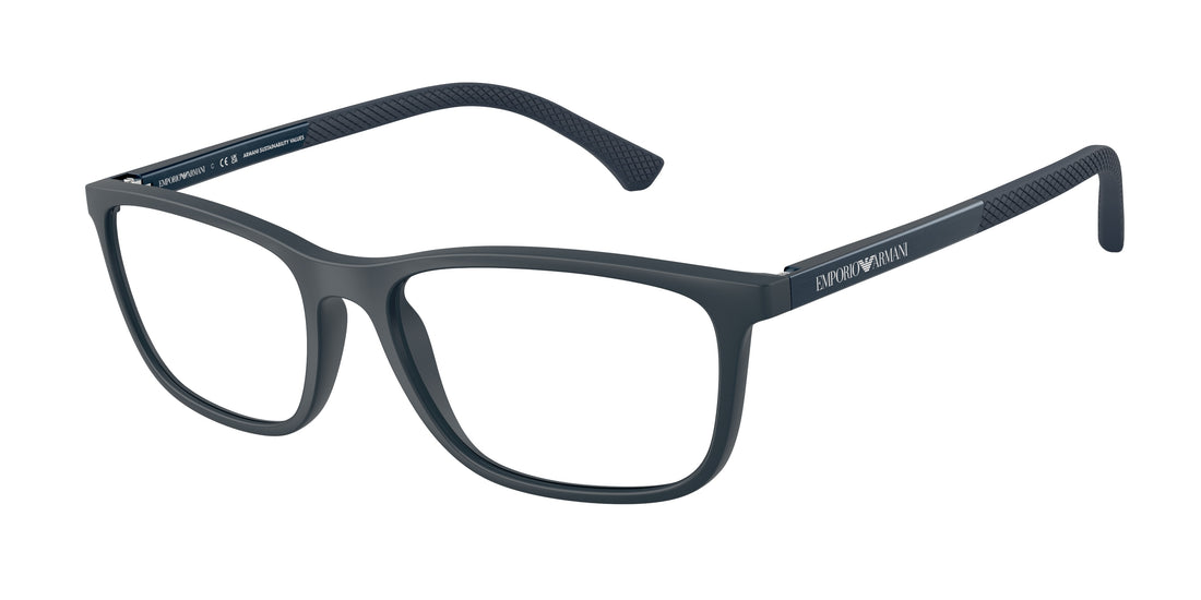 Óculos graduados emporio armani ea3069 6189 azul rectangular masculino tamanho 53mm - Vista principal