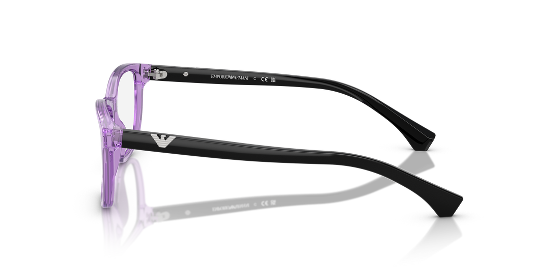 Óculos graduados emporio armani ea3099 6197 violeta cat eye femenino tamanho 54mm - Vista de detalhe