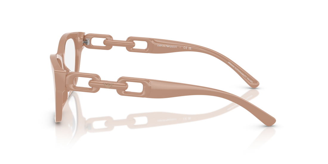 Óculos graduados emporio armani ea3223u 5146 marrón cat eye femenino tamanho 54mm - Vista de detalhe