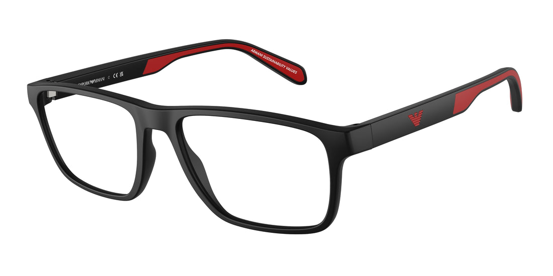 Óculos graduados emporio armani ea3233 5997 negro rectangular masculino tamanho 56mm - Vista principal