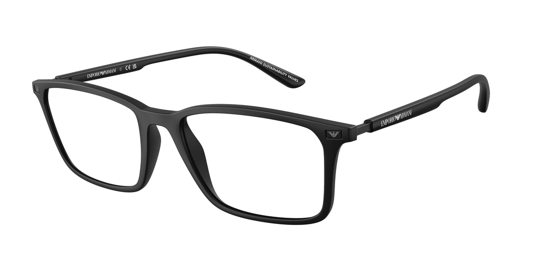 Óculos graduados emporio armani ea3237 5001 negro rectangular masculino tamanho 55mm - Vista principal