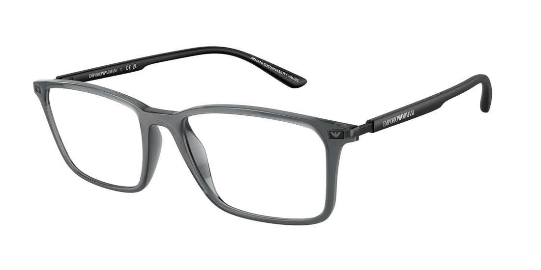 Brillen emporio armani ea3237 6106 transparente rectangular masculino größe 55mm - Hauptansicht