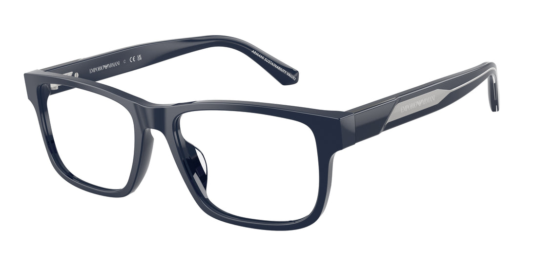 Óculos graduados emporio armani ea3265u 6039 azul rectangular masculino tamanho 56mm - Vista principal