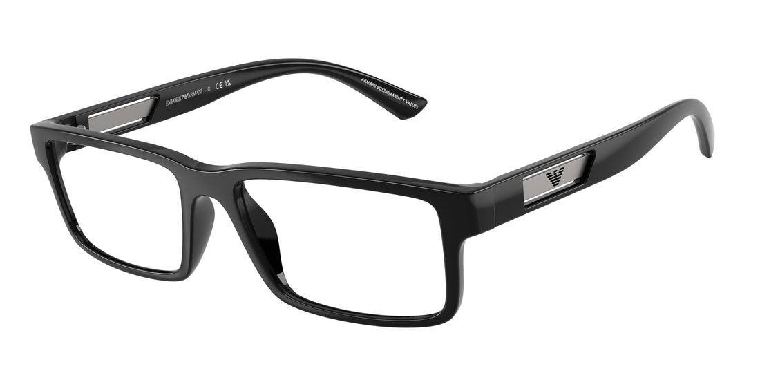Óculos graduados emporio armani ea3278 5017 negro rectangular masculino tamanho 55mm - Vista principal