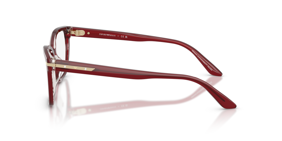 Óculos graduados emporio armani ea3282bu 6377 rojo cat eye femenino tamanho 54mm - Vista de detalhe