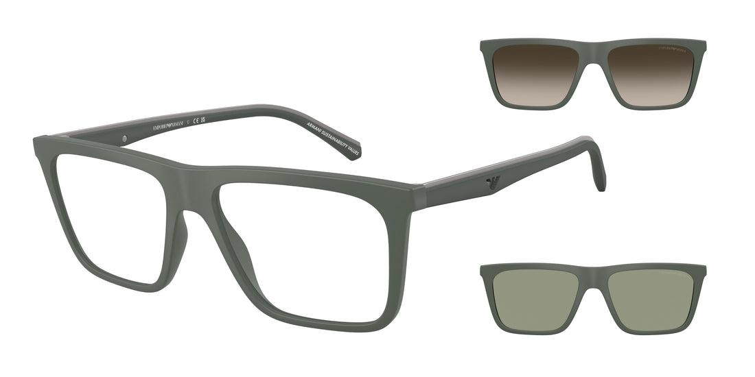 Lunettes de soleil emporio armani ea4258 63121w verde square masculino taille 54mm - Vue principale