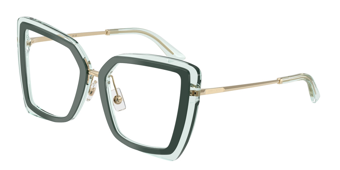 Óculos graduados jimmy choo jc3059 5104 verde butterfly femenino tamanho 50mm - Vista principal