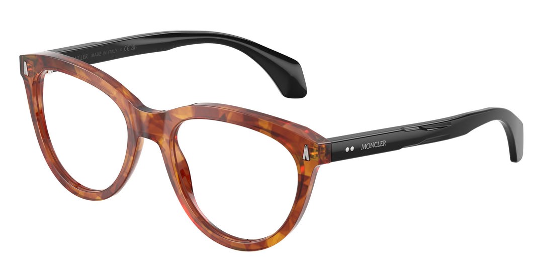 Óculos graduados moncler me2026 3004 havana oval femenino tamanho 52mm - Vista principal