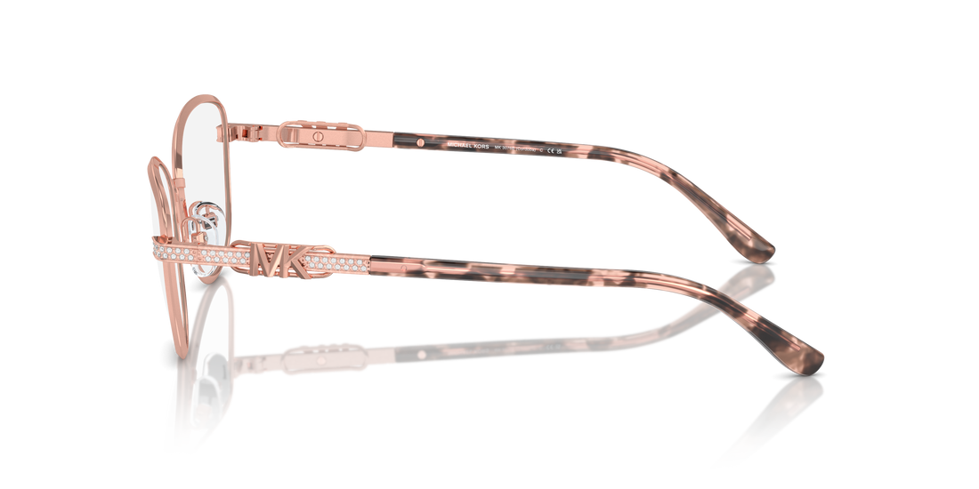 Óculos graduados michael kors mk3076b cordoba 1108 dorado cat eye femenino tamanho 55mm - Vista de detalhe