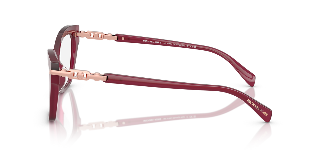 Prescription glasses michael kors mk4146u montego bay 4018 rojo cat eye femenino size 56mm - Detailed view