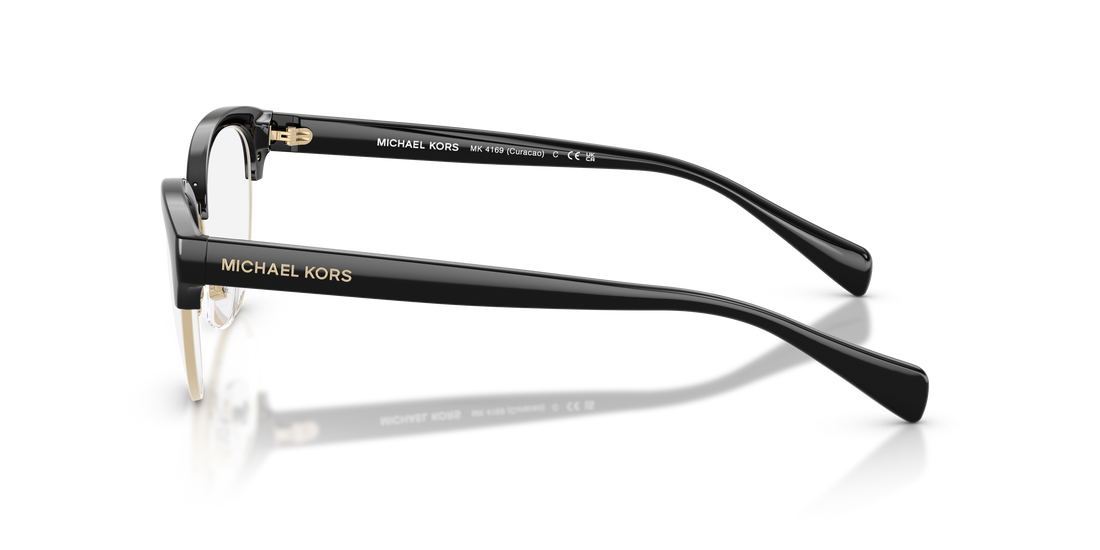 Prescription glasses michael kors mk4169 curacao 3005 negro cat eye femenino size 52mm - Detailed view