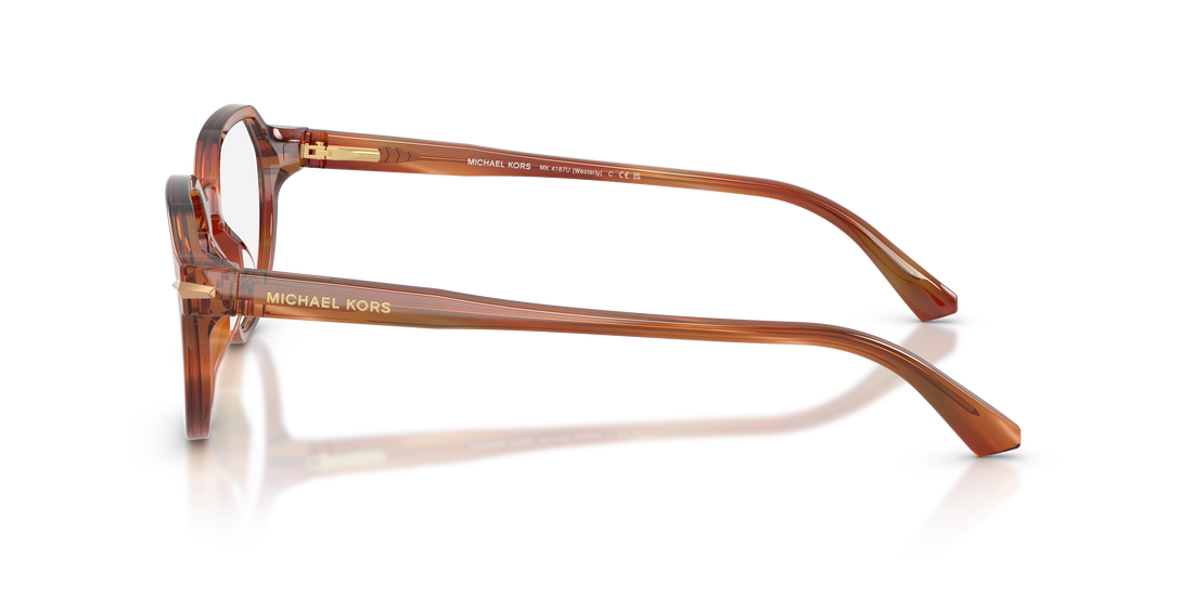 Prescription glasses michael kors mk4187u westerly 4039 marron round masculino size 52mm - Detailed view