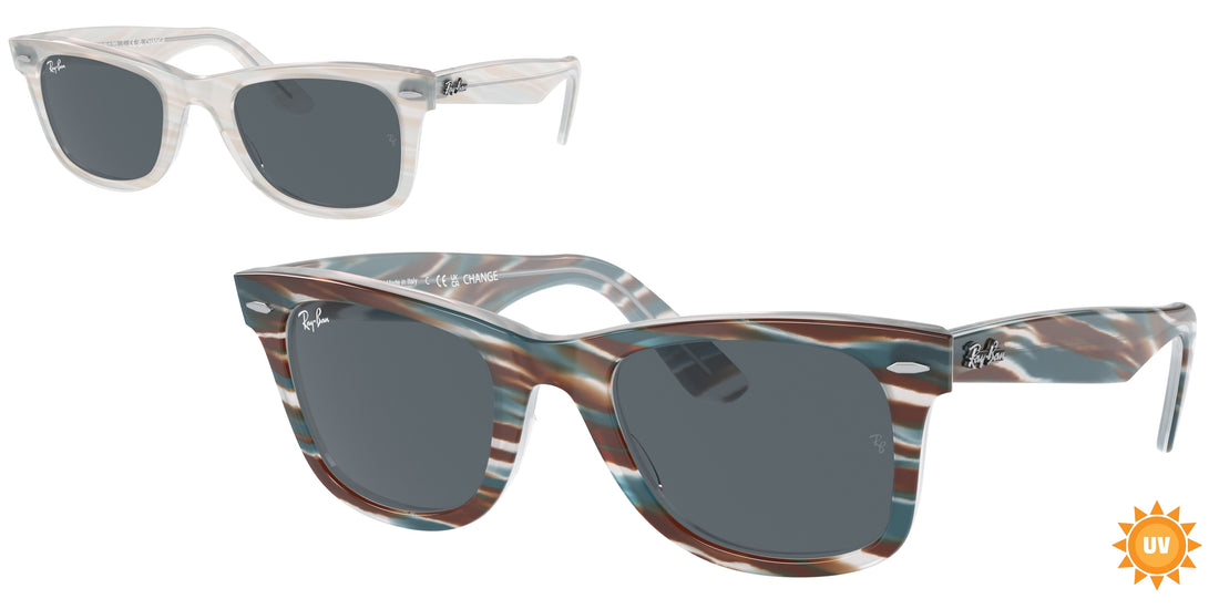Sonnenbrillen ray-ban rb2140 wayfarer 1407r5 blau square unisex größe 50mm - Hauptansicht