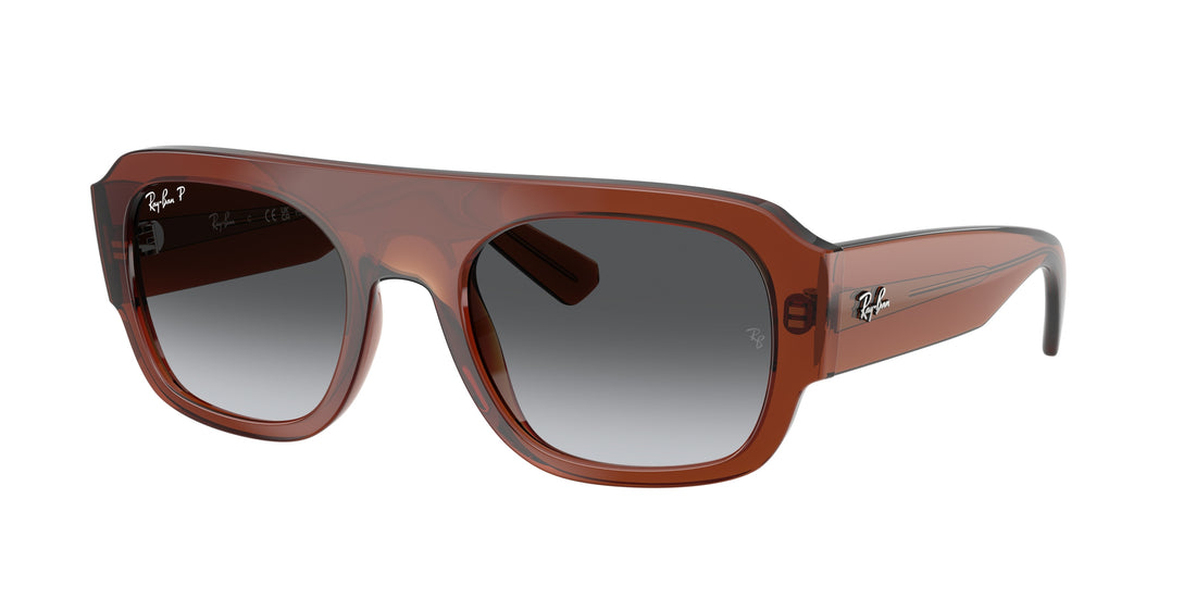 Lunettes de soleil ray-ban rb2218 6678t3 marron irregular unisex taille 55mm - Vue principale
