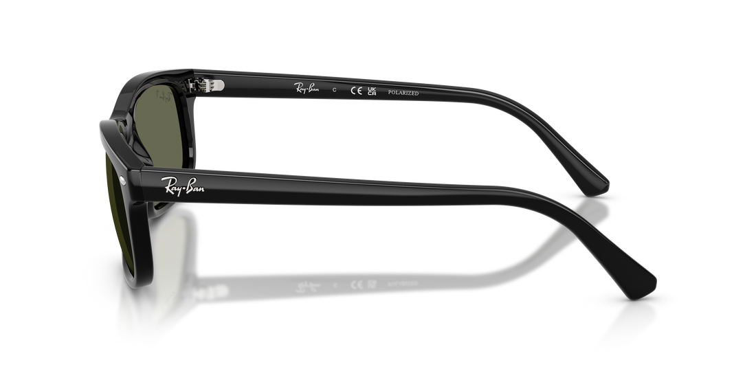 Óculos de sol ray-ban rb2224 901/58 negro rectangular unisex tamanho 60mm - Vista de detalhe