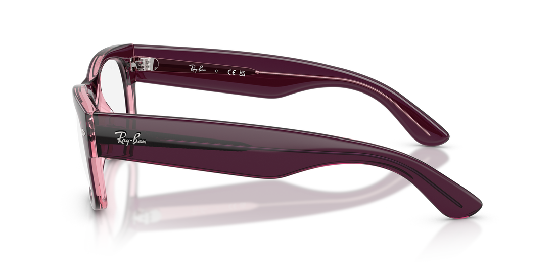 Óculos graduados ray-ban rx0832v mega wayfarer ii 8364 rosa square unisex tamanho 52mm - Vista de detalhe