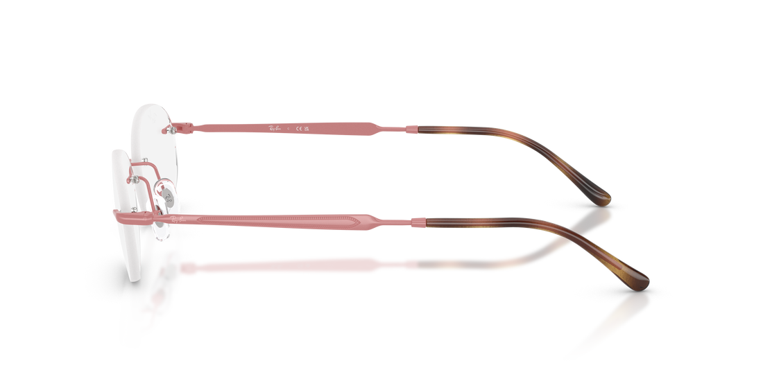 Occhiali da vista ray-ban rx3767v 3206 rosa oval unisex taglia 52mm - Vista dettagliata