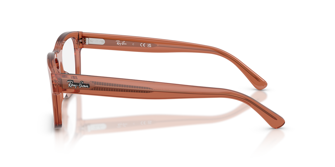 Óculos graduados ray-ban rx5435 8511 marron rectangular unisex tamanho 56mm - Vista de detalhe