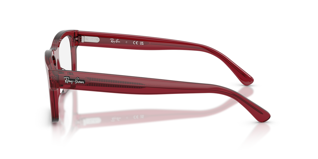 Óculos graduados ray-ban rx5435 8512 rojo rectangular unisex tamanho 54mm - Vista de detalhe
