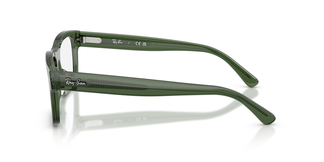 Óculos graduados ray-ban rx5435 8514 verde rectangular unisex tamanho 56mm - Vista de detalhe