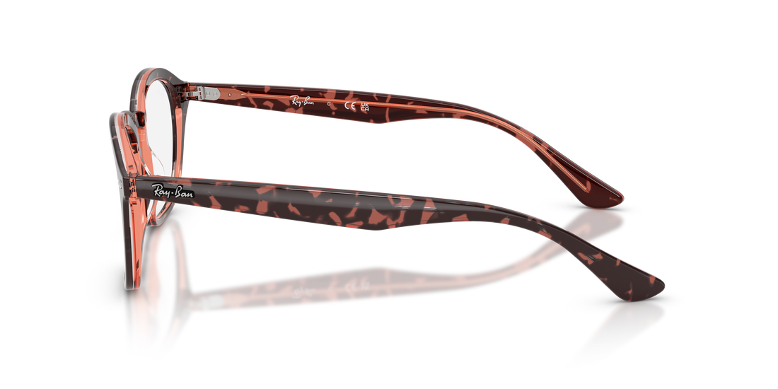 Óculos graduados ray-ban rx5451 8488 havana square unisex tamanho 52mm - Vista de detalhe
