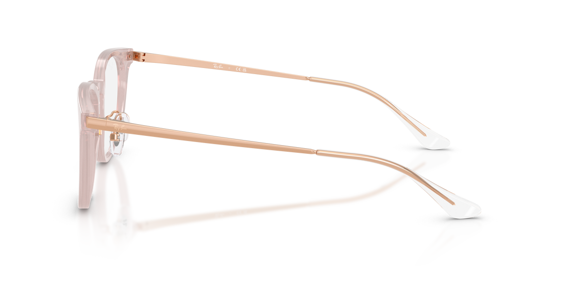 Óculos graduados ray-ban rx5453d 8438 rosa square unisex tamanho 52mm - Vista de detalhe