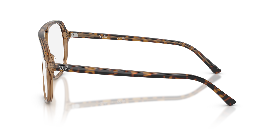 Óculos graduados ray-ban rx5698 8109 marron square unisex tamanho 56mm - Vista de detalhe