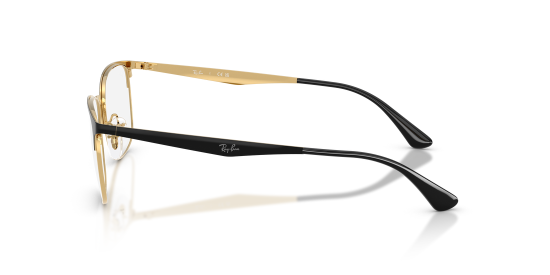 Óculos graduados ray-ban rx6421 2890 negro square unisex tamanho 52mm - Vista de detalhe