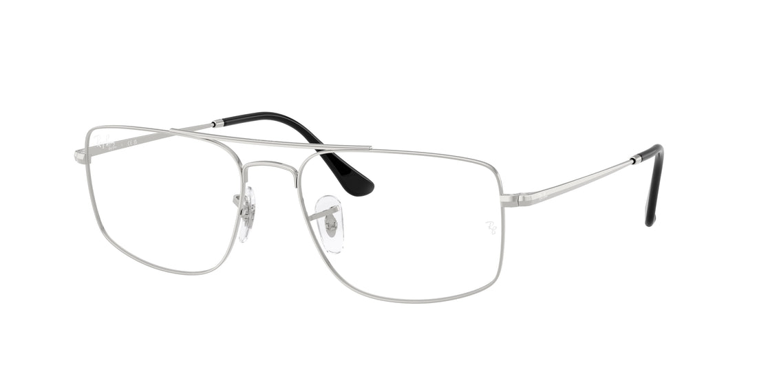 Óculos graduados ray-ban rx6579 2501 plateado square unisex tamanho 58mm - Vista principal