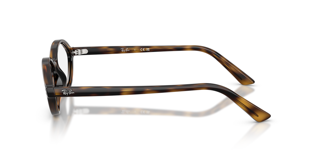 Lunettes de vue ray-ban rx7265 8320 havana irregular unisex taille 52mm - Vue détaillée