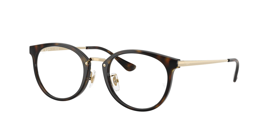 Óculos graduados ray-ban rx7266d 8472 havana pantos unisex tamanho 49mm - Vista principal
