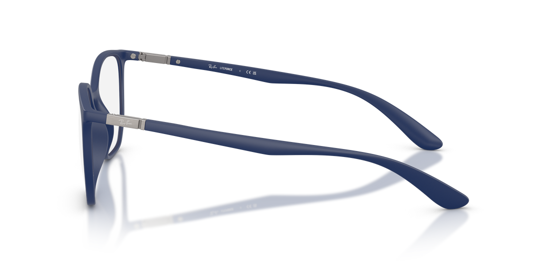 Óculos graduados ray-ban rx7397 5207 azul irregular unisex tamanho 50mm - Vista de detalhe
