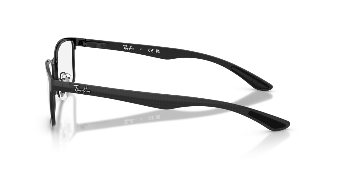 Óculos graduados ray-ban rx8424 2509 negro rectangular unisex tamanho 57mm - Vista de detalhe
