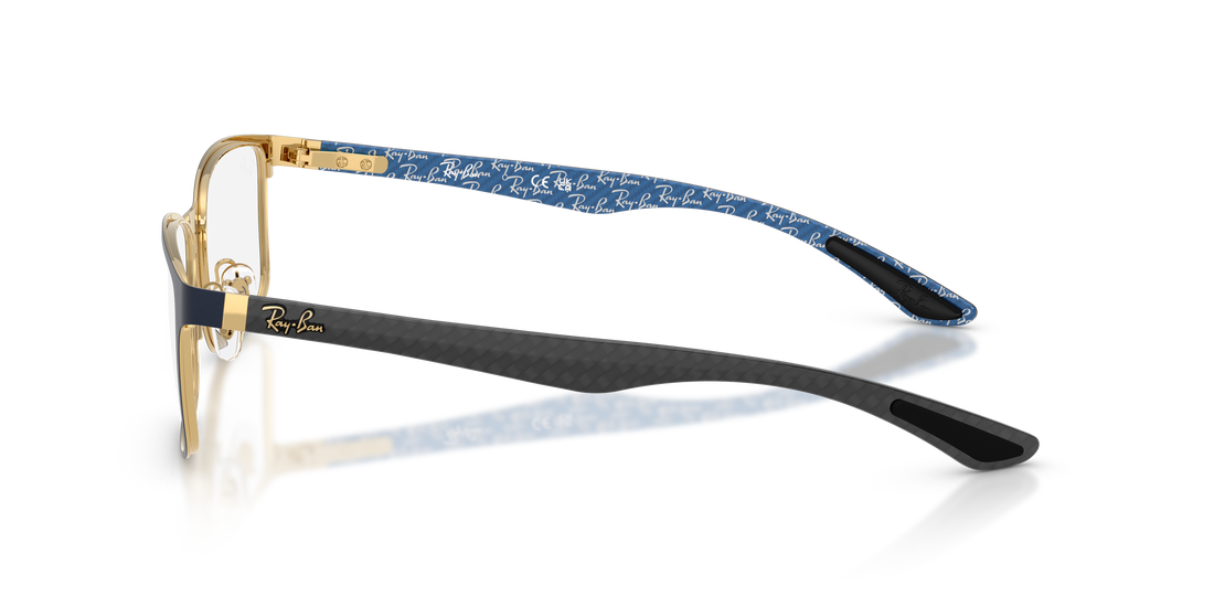 Óculos graduados ray-ban rx8424 3226 azul rectangular unisex tamanho 57mm - Vista de detalhe