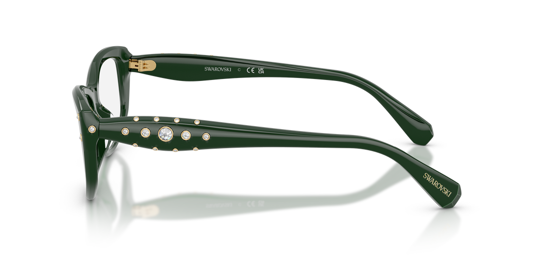 Óculos graduados swarovski sk2062u 1026 verde pillow femenino tamanho 52mm - Vista de detalhe