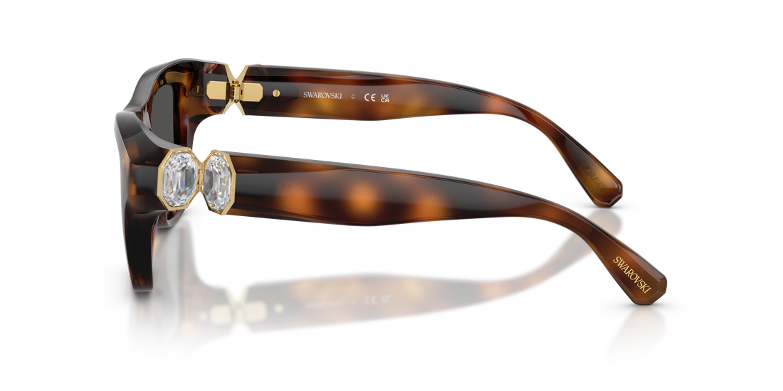 Lunettes de soleil swarovski sk6056u 100287 havana pillow femenino taille 50mm - Vue détaillée