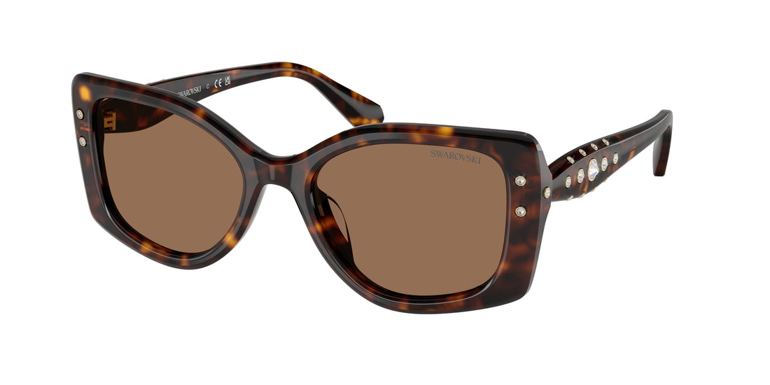 Lunettes de soleil swarovski sk6058u 100273 havana pillow femenino taille 54mm - Vue principale