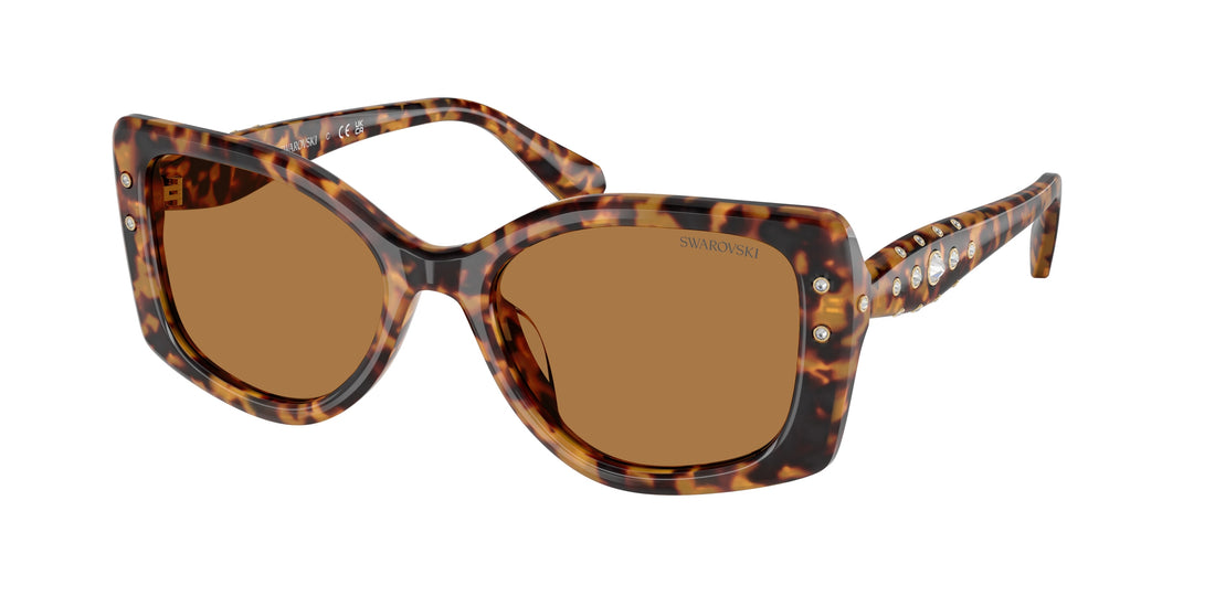 Lunettes de soleil swarovski sk6058u 104073 havana pillow femenino taille 54mm - Vue principale