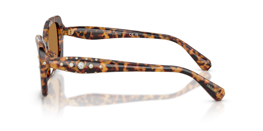 Lunettes de soleil swarovski sk6058u 104073 havana pillow femenino taille 54mm - Vue détaillée
