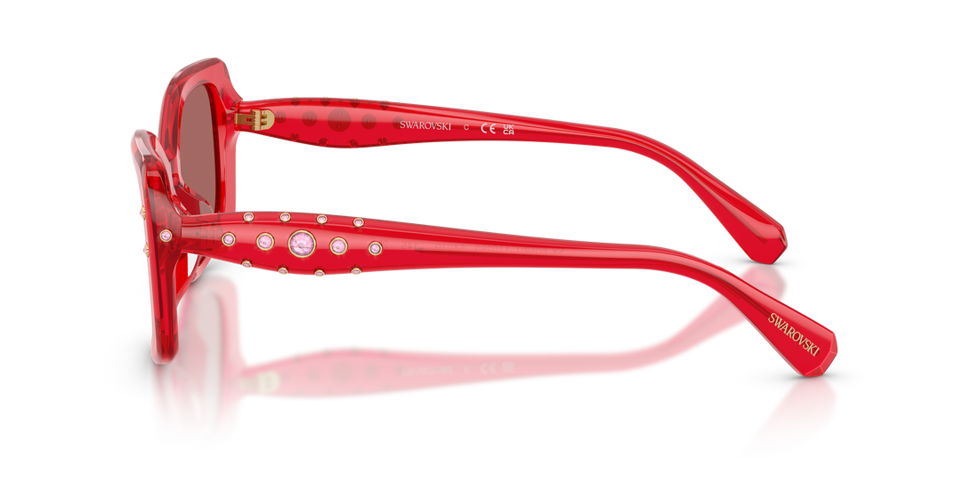 Lunettes de soleil swarovski sk6058u 110369 rojo pillow femenino taille 54mm - Vue détaillée