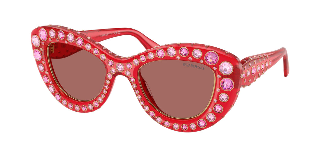 Lunettes de soleil swarovski sk6060 110369 rojo cat eye femenino taille 49mm - Vue principale