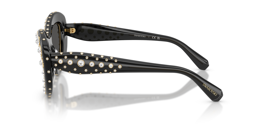 Lunettes de soleil swarovski sk6060 110487 gris cat eye femenino taille 49mm - Vue détaillée