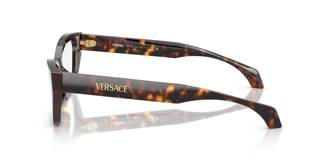 Óculos graduados versace ve3373u 108 marron cat eye femenino tamanho 54mm - Vista de detalhe